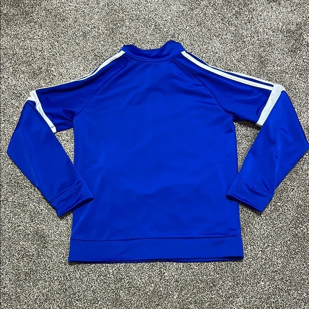 Adidas Royal Blue Track Jacket with White Stripes kids youth 14/16